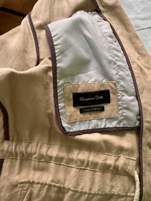 Massimo Dutti Safari Blazer Jacket от лен и коприна, размер L