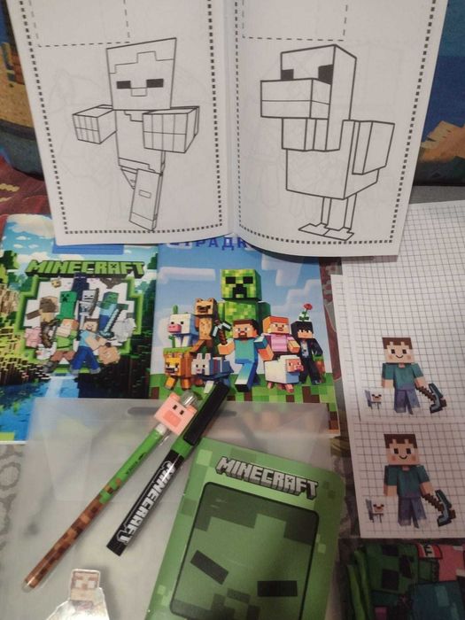 НОВИ! Майнкрафт торба и ученически принадлежности