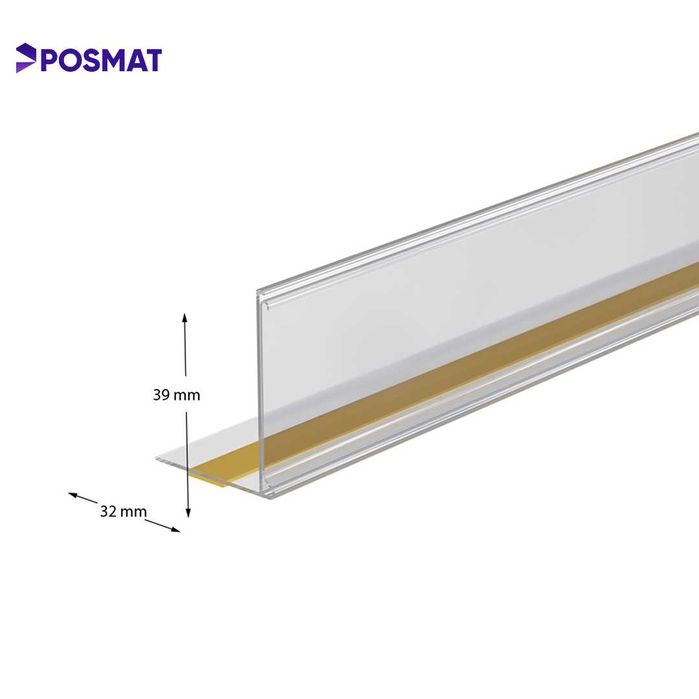 Ценник. Ценникодержатель полочный самоклеящийся. Ценник для стеллажа