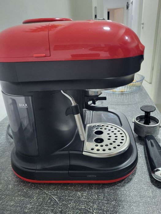 Espressor manual Ariete Moderna, 1318BKRD Rosu, 1080w, Rasnita incorpo