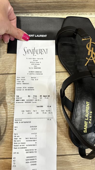 Сандали Saint Laurent