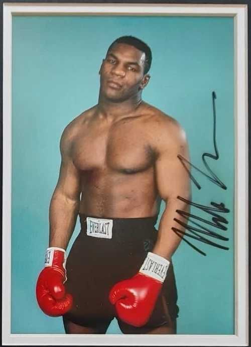Mike Tyson Signed memorabilia semnat autograf tablou Iron Mike Tyson