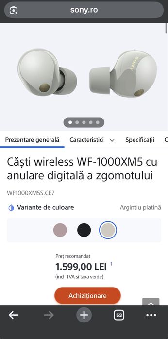 Casți Sony  wf-1000xm5