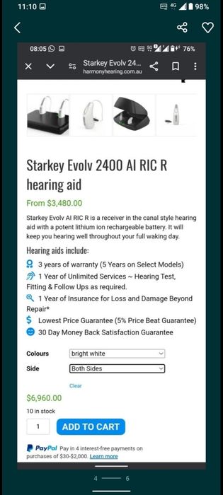 Aparat auditiv  STARKEY EVOLV AI 2400 RIC R ,