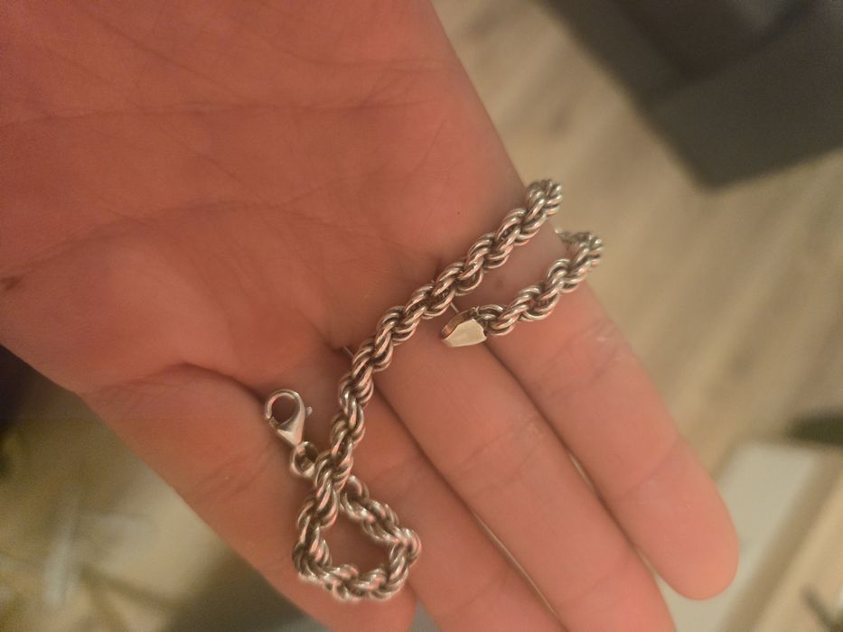 Сребърна гривна плет проба 925