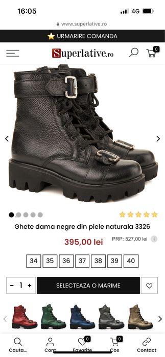 Ghete dama, piele naturala