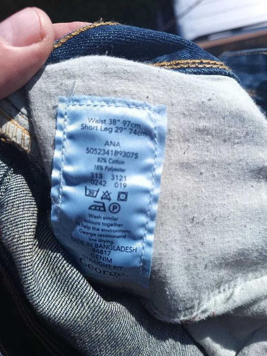 Selvedge Jeans-Blugii din denim selvedge de culoare albastră, George