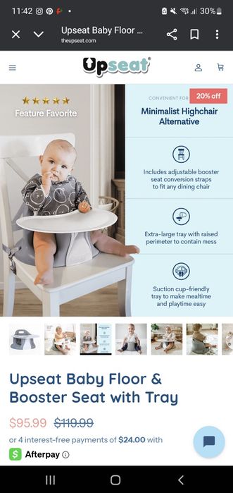 Scaun bebeluș cu tava inclusa, Ergonomic din SUA