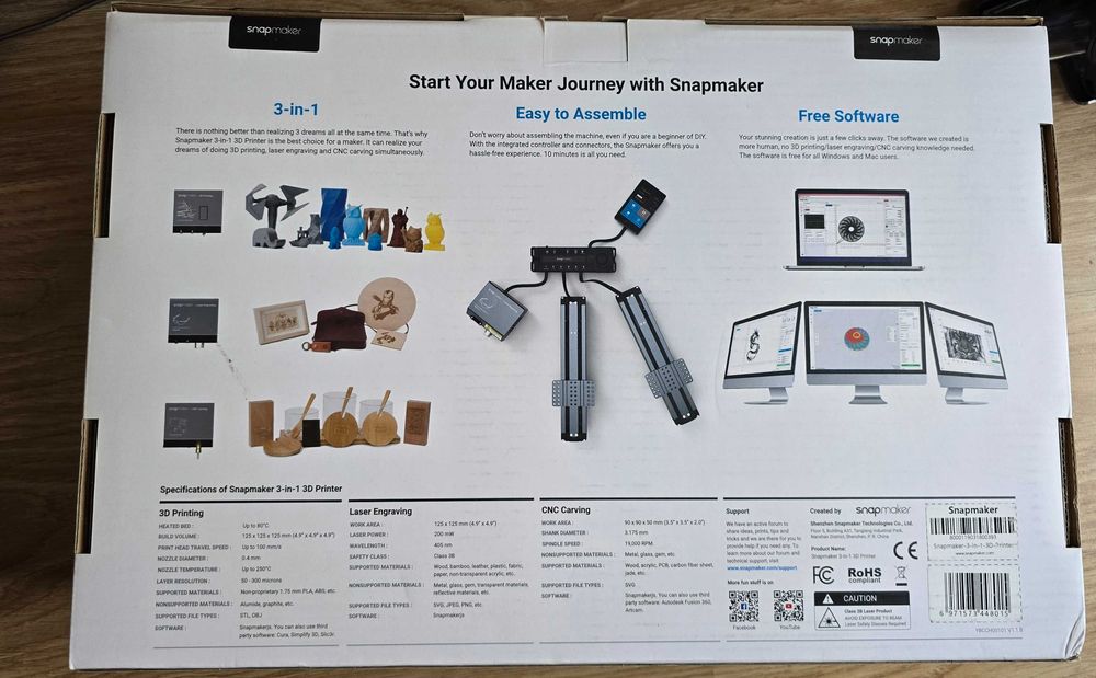 Vand Imprimanta 3D Snapmaker 3 in 1 + modul Laser 1600mW