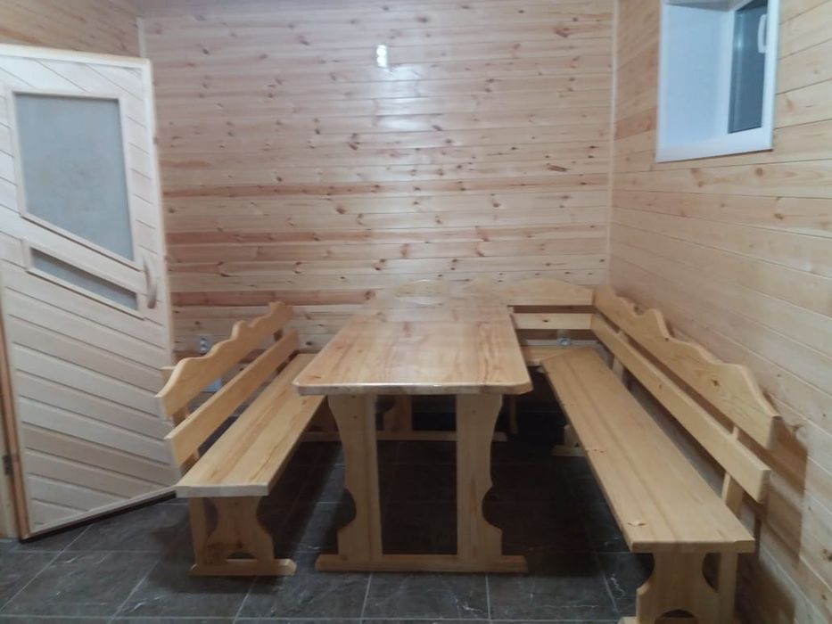 Мебель, лавки, столы, полки для бани.