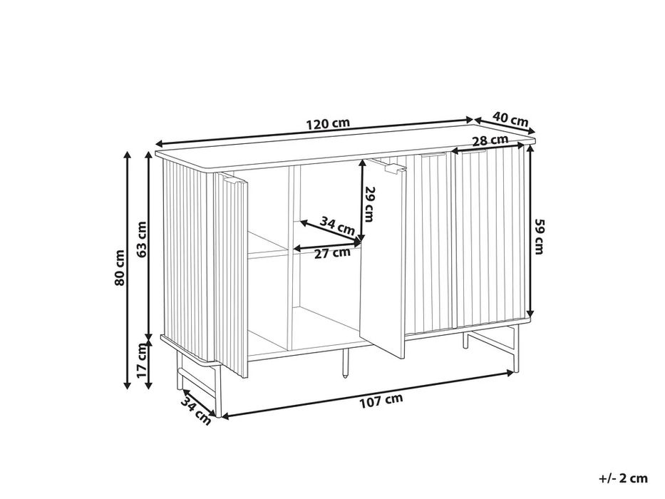 NOU Comodă înaltă "GLASTONBURY", negru
