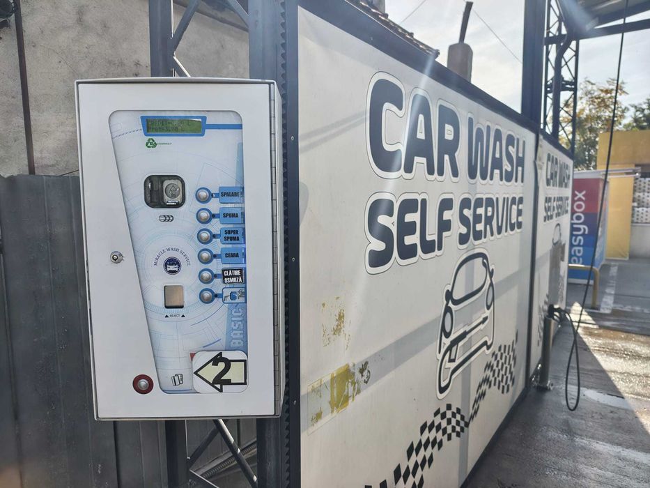 Vand Spalatorie AutoSelf Service Functionala, Completa, Structura metalica + Echipamente, Automatizare, 2 Boxe etc