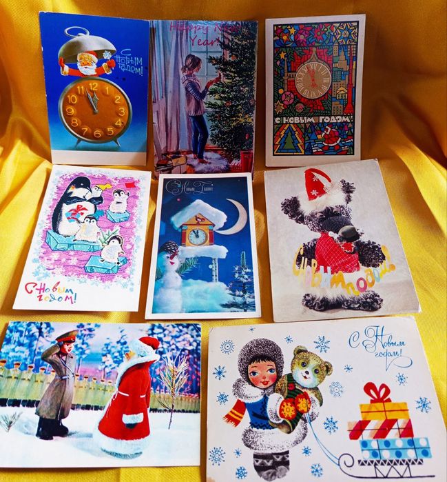 Поздравительные новогодние открытки СССР