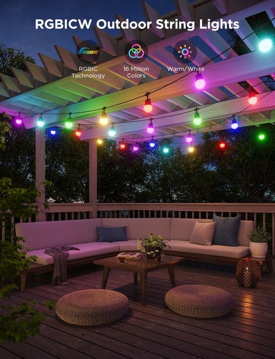 Lumini smart gradina Govee  Outdoor String Lights 2 (15m - 15 becuri)sigilate 
Govee Outdoor String Lights 2