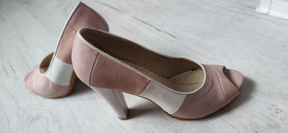 Дамски обувки Francesca Visconti, розово/бяло, ест. кожа, номер 36