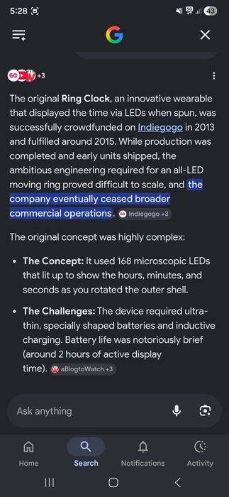 Ring Clock колекционерски оригинален часовник пръстен