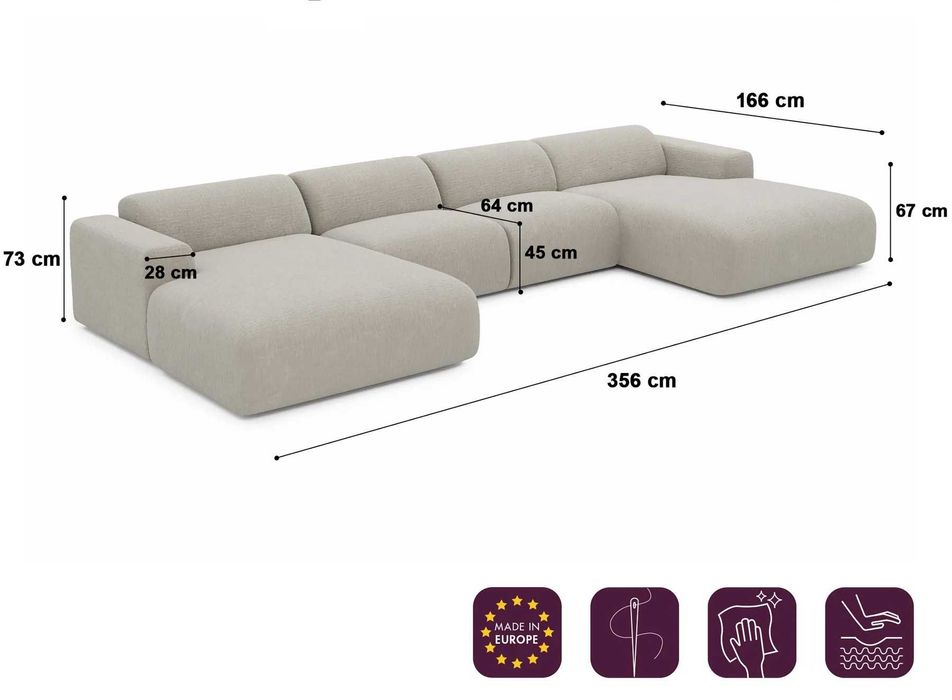 Премиум френски диван MYRA от кадифе - РАЗПРОДАЖБА