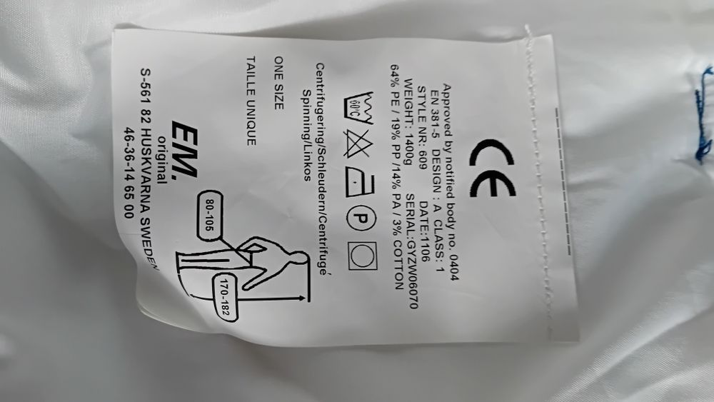 Husqvarna de protectie marime universala pt drujbisti !!   0