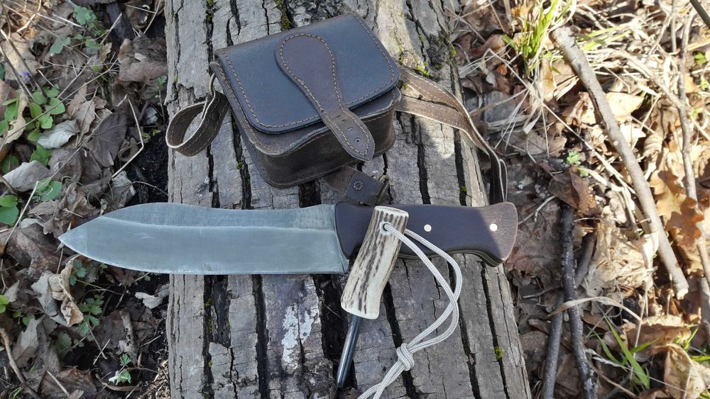 Нож ръчна изработка - 65Г,   кания - кайдекс