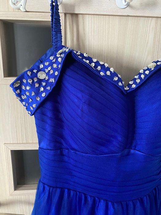 Rochie eleganta de seara, lungă, tul paiete, mărimea S, purtată o dată