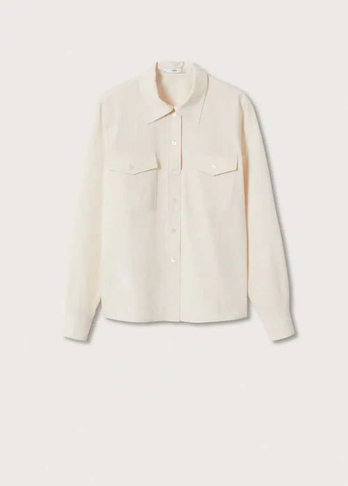 НОВА памучна риза MANGO размер S / XS в бежово / екрю !