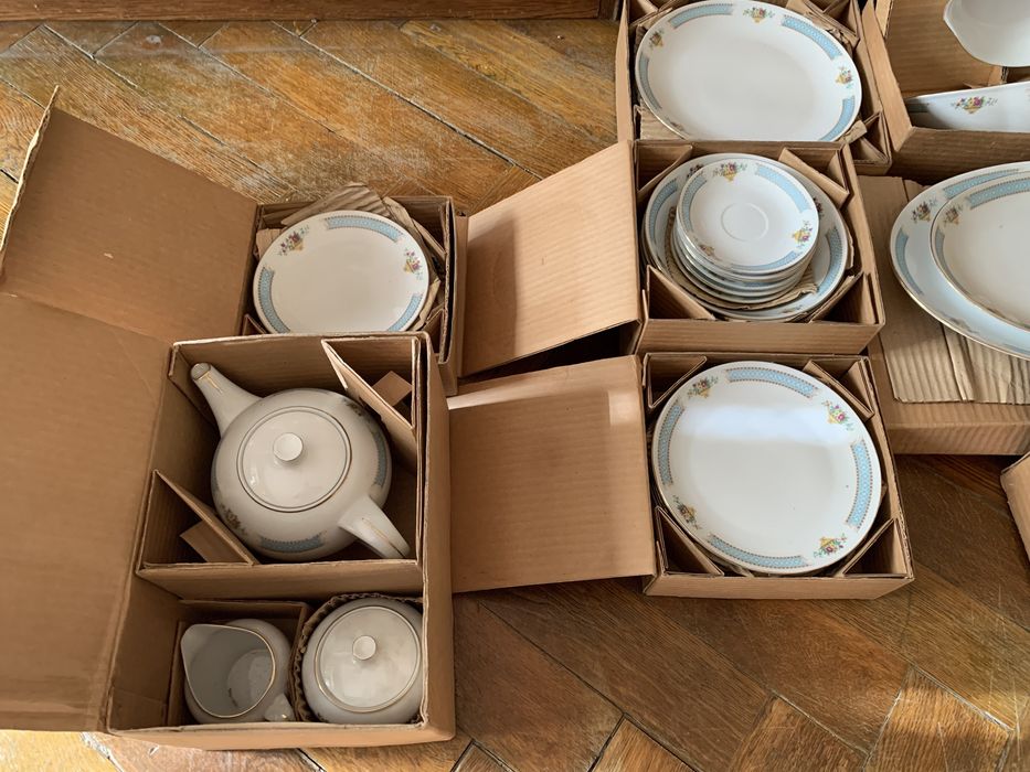 Serviciu de masa cafea 92 piese vintage China 12 persoane