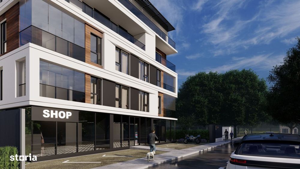 Spatiu Comercial de închiriat, parter cu vitrina, 6 parcări, Pipera