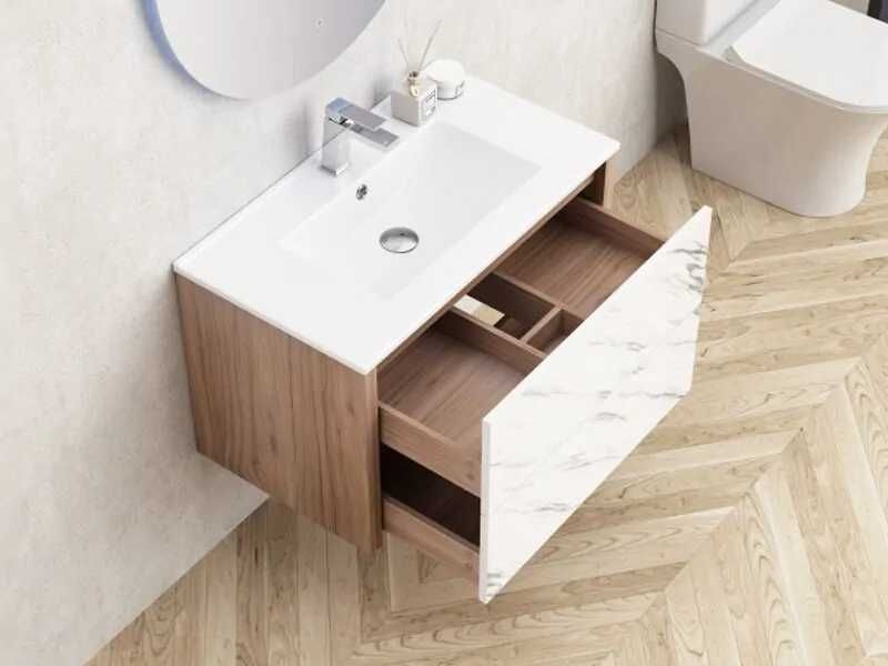 Долен шкаф за баня и мивка 80 см. Inter Ceramic