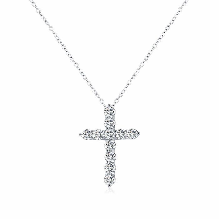 Подвеска-крест с муассанитами 5.50 ct