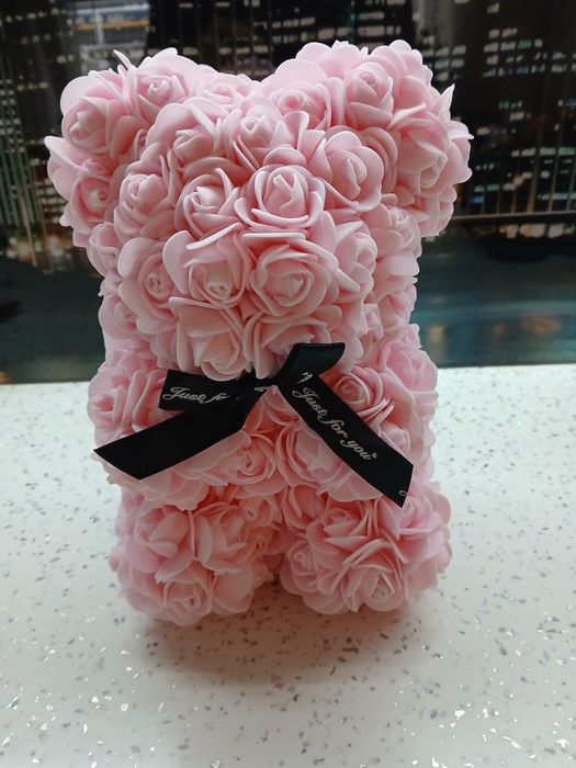 Мече от вечни рози розово