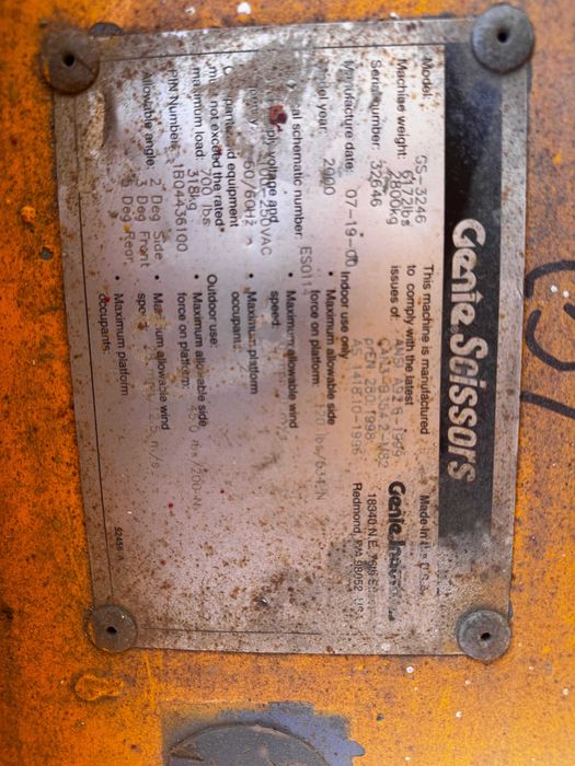 Nacela foarfeca Genie GS-3246 second hand