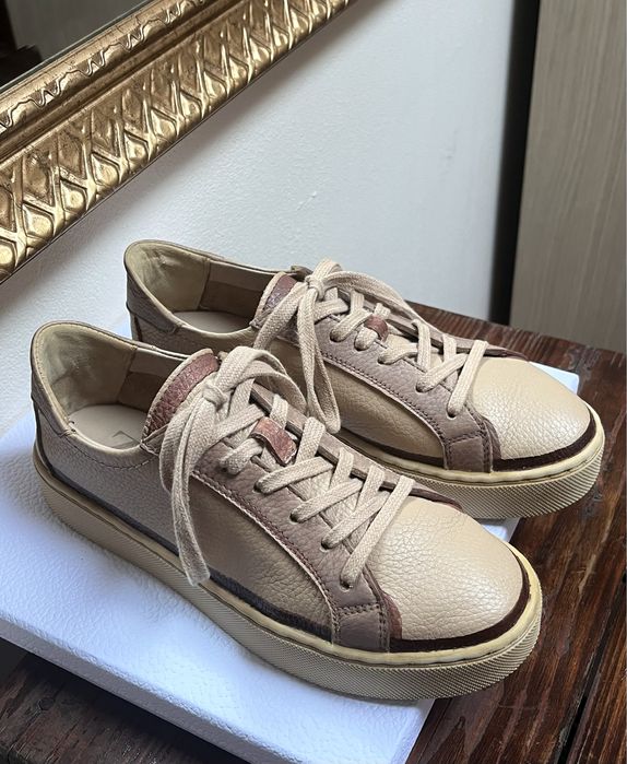ZARA teniși piele naturală bej
