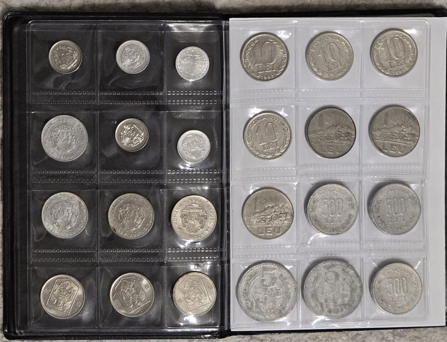 Album 53 monede vechi românești – lot colecție (1943–2006)