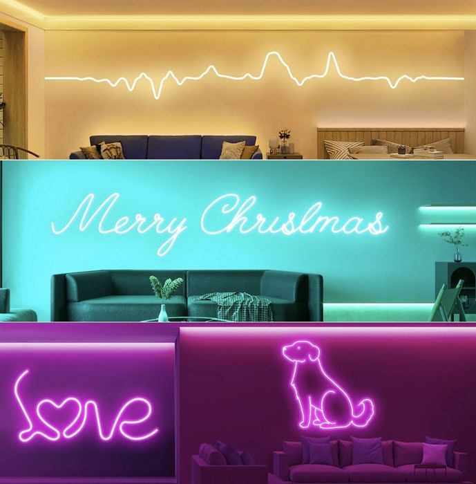 LED неонова въжена светлина 32.8 фута RGB неонови ленти, управление.