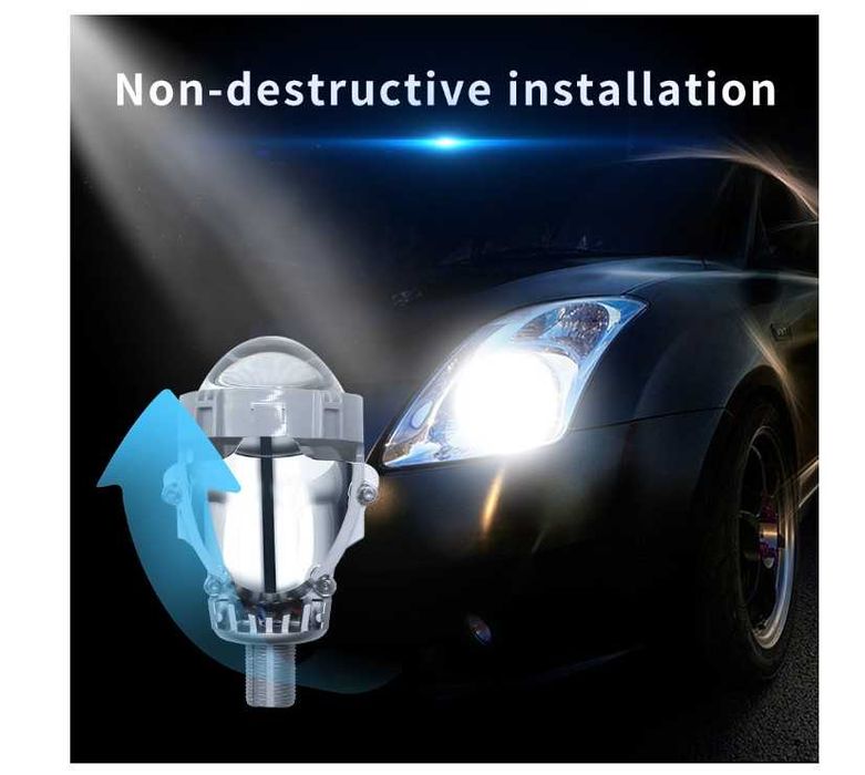 Комплект Bi-LED лупи за вграждане във фарове  2.5"инча 80W 7000lm 12V