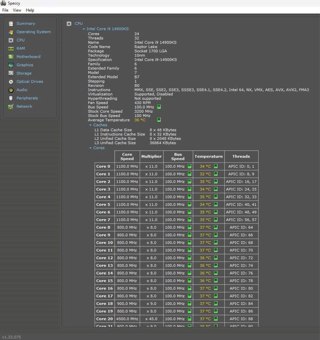 CPU Intel Core i9-14900KS 6.2 GHz / LGA1700