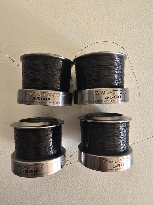 Vand/schimb 4 mulinete crap Daiwa Emcast Evo 5500, set crap