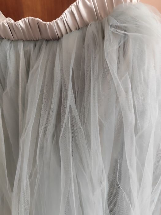 Дамска пола с 5 пласта тюл мента