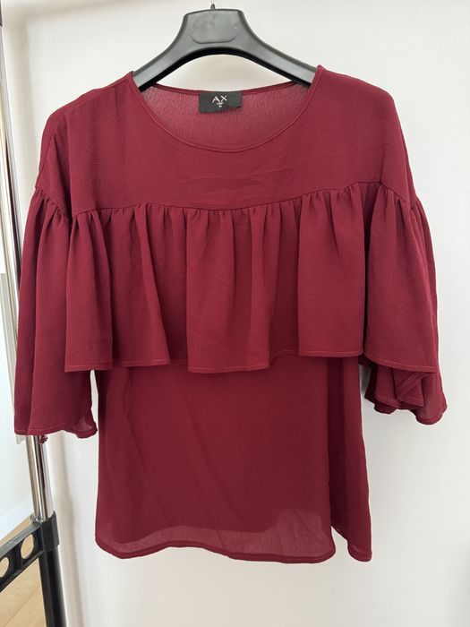 Блуза Armani Exchange, цвят бордо