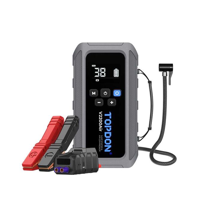 Jump Starter с вграден въздушен компресор TOPDON V2200 Air, 16000 mAh