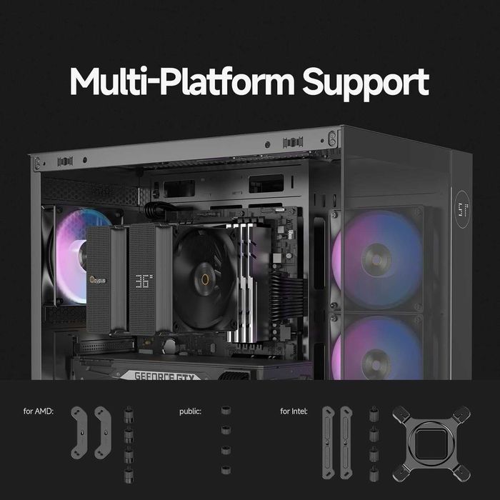 Cooler CPU Aer Ocypus Iota A62 BK afișaj digital 6 conducte Intel AMD