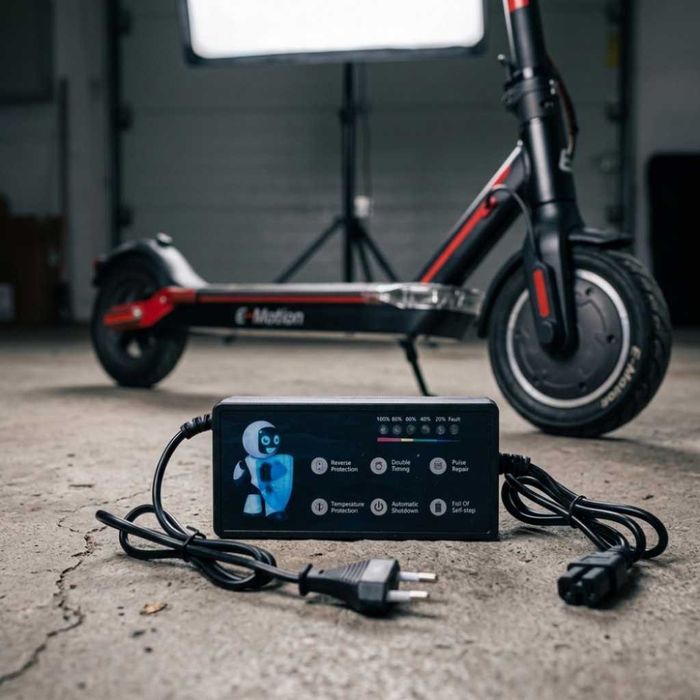 Интелигентно зарядно 48V 20A за електрически скутер тротинетка и e-bike с бързо зареждане