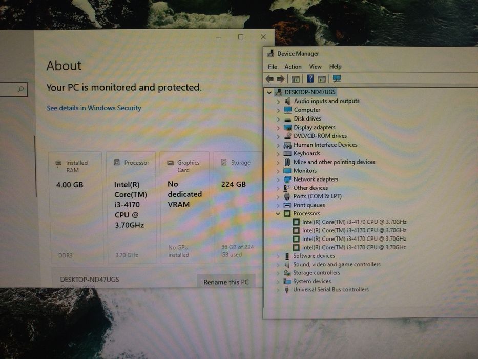 PC dell 9020 Intel i3 4170, 4 gb, ssd 240 GB