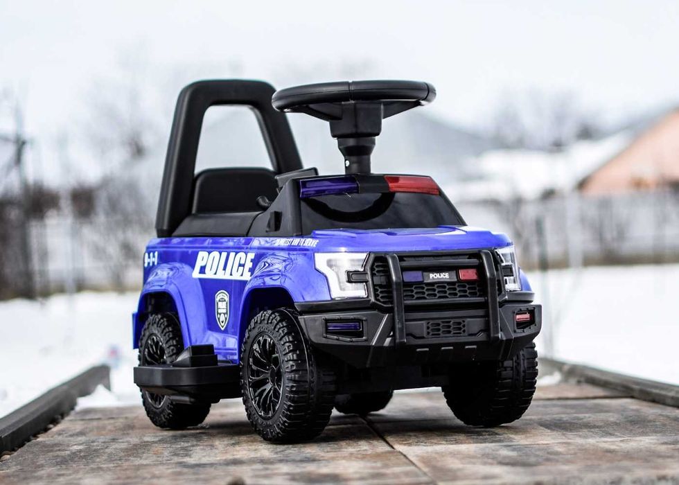 Masinuta 2 in 1 cu pedala elecrica Police QLS-993 30W 6V cu BT #Blue