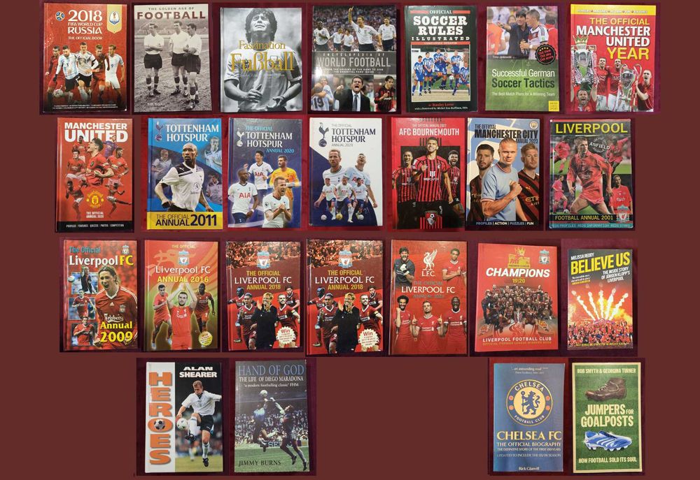 25 футболни енциклопедии, биографии, справочници, история