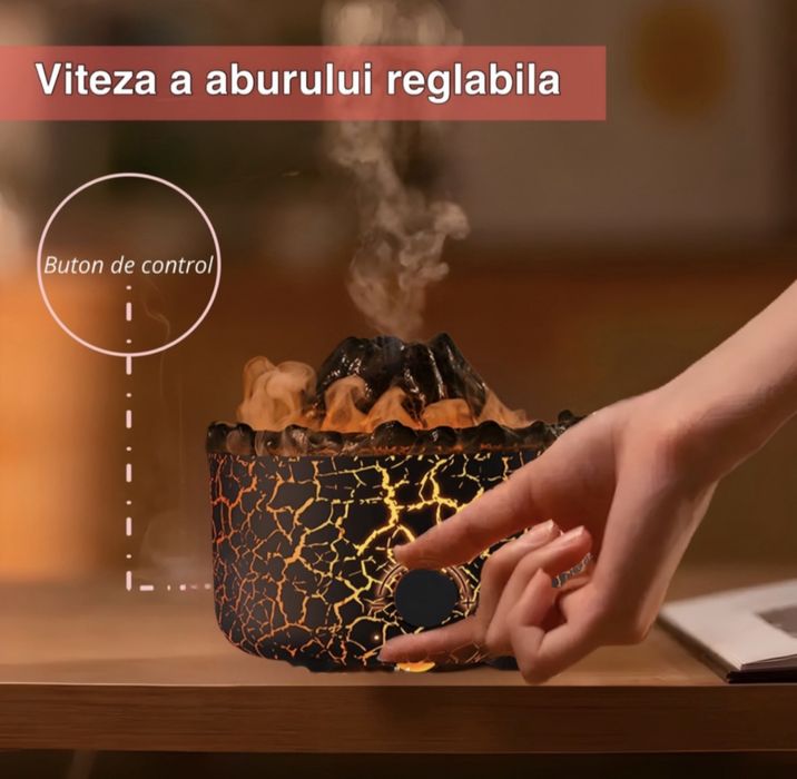 [Uleiuri incluse] Umidificator , lampa de veghe , stil vulca, cadou