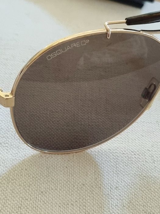 Dsquared2 слънчеви очила aviator метални унисекс големи зелени златист