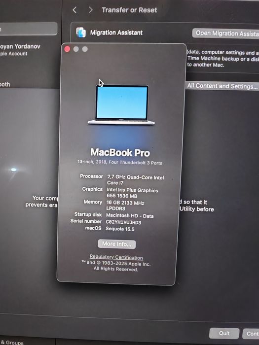 MacBook 13 Pro 2019 Retina Touchbar 16GB/512SSD