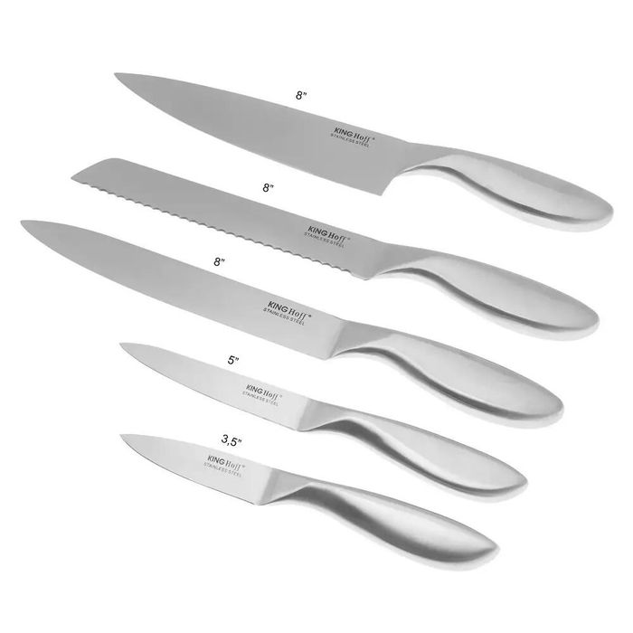 Set 5 cutite din inox, cu suport din lemn,Kinghoff