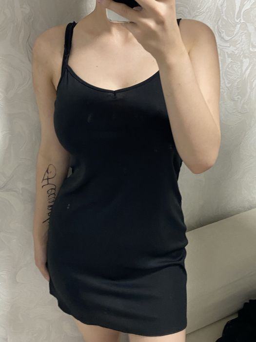 Черное платье комби